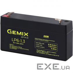 Аккумуляторная батарея GEMIX LP6-1.3 (6В, 1.3Агод)