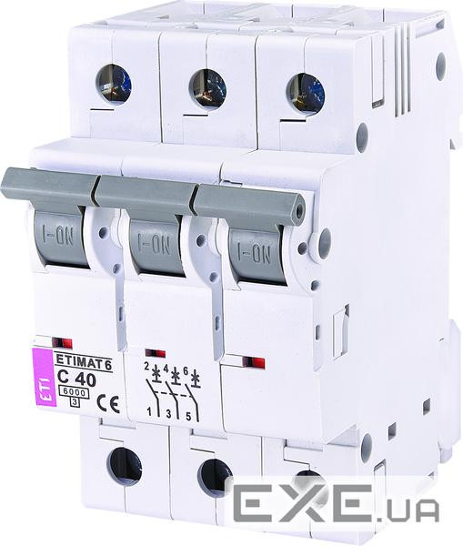 Автоматичний вимикач ETI, ETIMAT 6 3p C 40А (6 kA) (2145520)