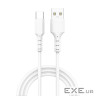 Дата кабель USB 2.0 AM to USB-C 1.0m 3A white Grand-X (PC-05W)