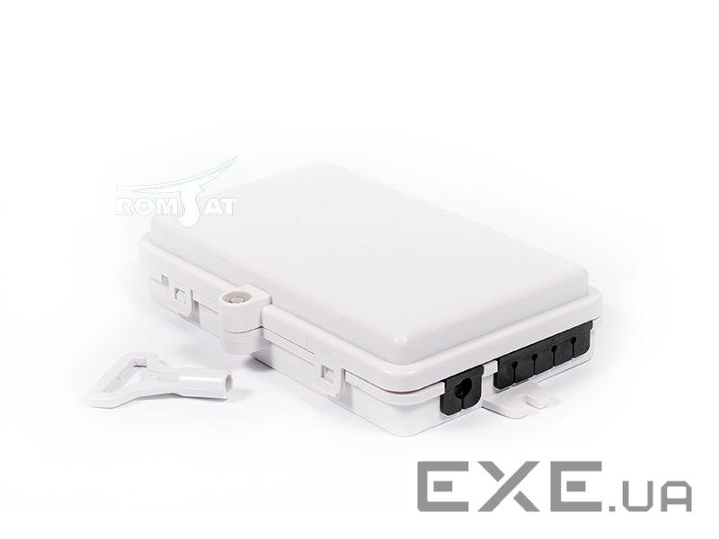 Бокс оптичний RCI FOB-02-04 (IP54, зовнішній на 1 кабельний введення, 4 виводи для FTTH патчкордів )