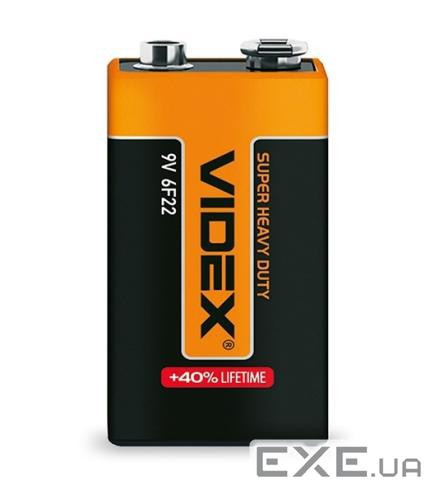 Крона сольова (6F22), Videx Excellent!, 1 шт , 9V, Shrink (22527)