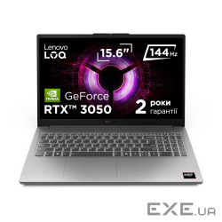 ноутбук 15.6FM/R5 150/16/512/RTX 3050 6GB/DOS/BL/L una Grey LENOVO LOQ 15ARP10E (83S000ECRA)