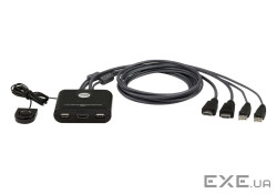 2-портовий USB, FHD HDMI KVM-перемикач, встановлені 2 кабелі по 1,2 м (CS22HF-AT)