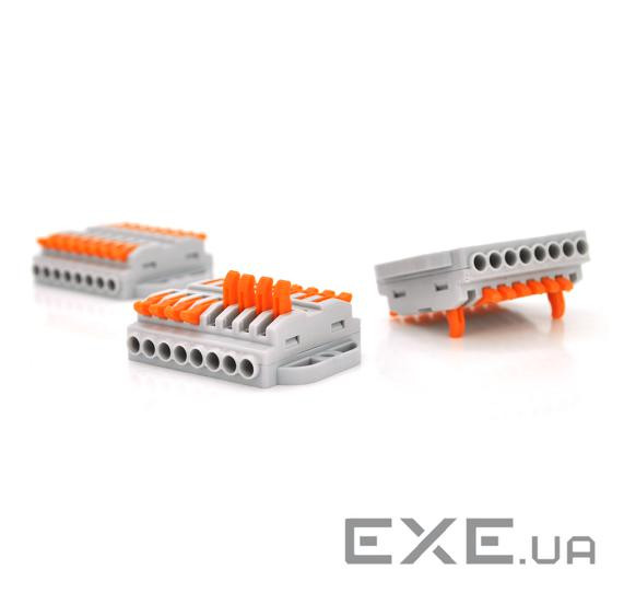 Клемна колодка з натискними затискачами 8-провідна WAGO K223-8P для розподільних короб (K223-8P / 5)