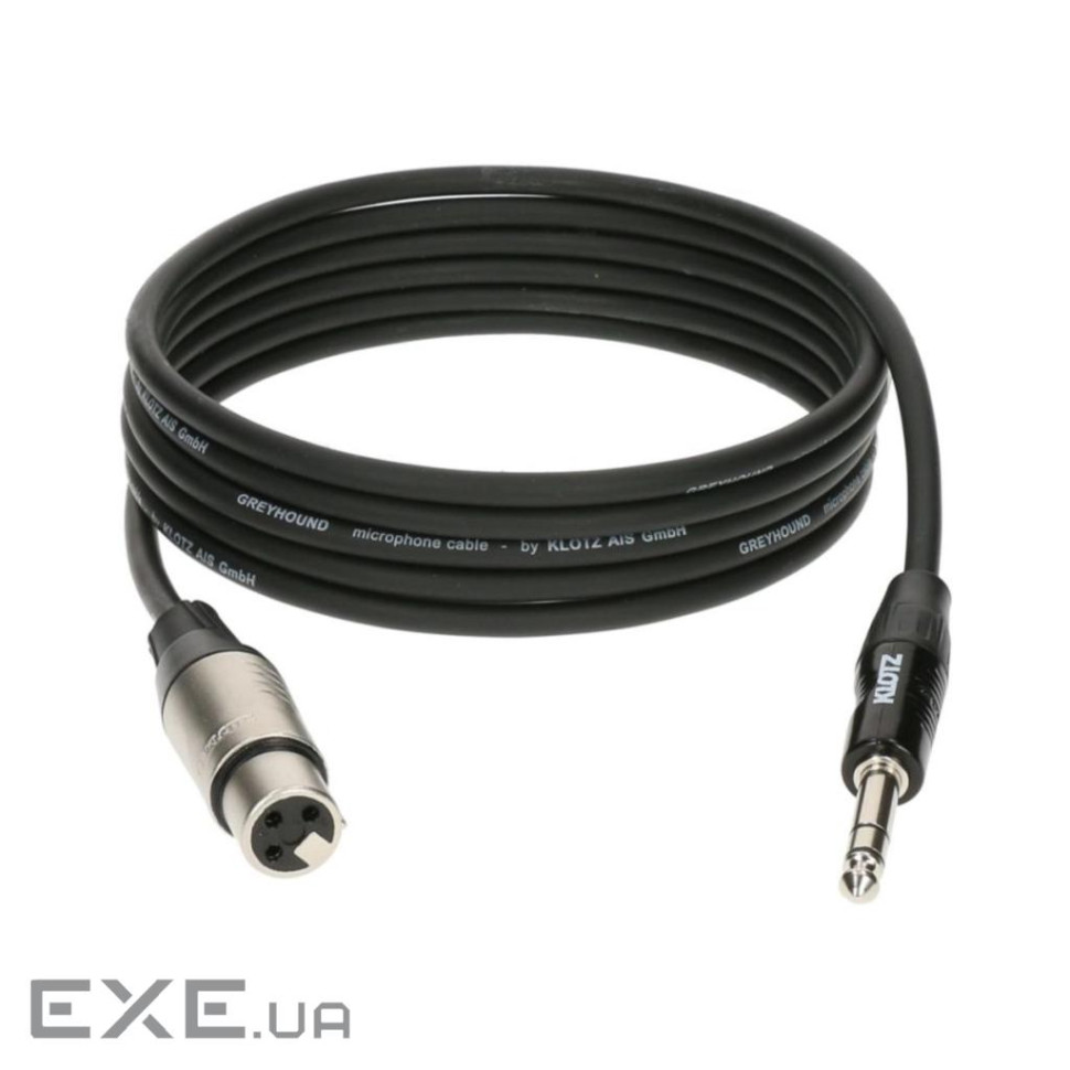 Мікрофонний кабель Klotz GRG1F Greyhound Microphone Cable Female XLR Balanced Jack 3 m (229595)