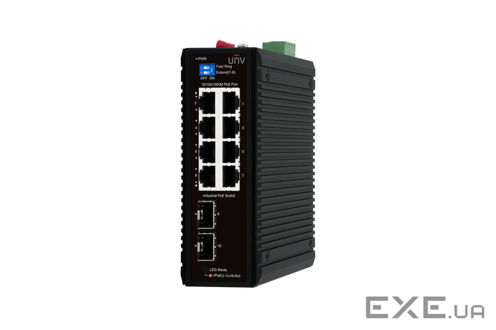 Комутатор UNV Industrial Switches Не керований (IS2000-8GT2GP-POE-IN@PWR120)