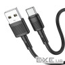 Кабель HOCO X83 USB to Type-C 3A, 1m, PVC, PVC connectors, Black (6931474770905)
