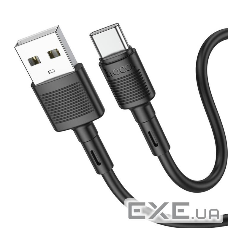 Кабель HOCO X83 USB to Type-C 3A, 1m, PVC, PVC connectors, Black (6931474770905)
