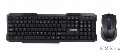 Комплект Maxxter KMS-CM-02-UA (клавіатура+миша) Black, USB