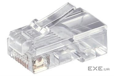Конектор, RJ45 UTP5e 8P8C Round, HQ, PolyBag, прозорий, Goobay (75.05.8627-100)