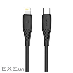 Дата кабель USB-C to Lightning 2.0m PD30W textured PVC black ColorWay (CW-CBPDCL095-BK)