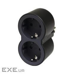 Legrand Multi-outlet plug with 2 frontal outlets black (694517)