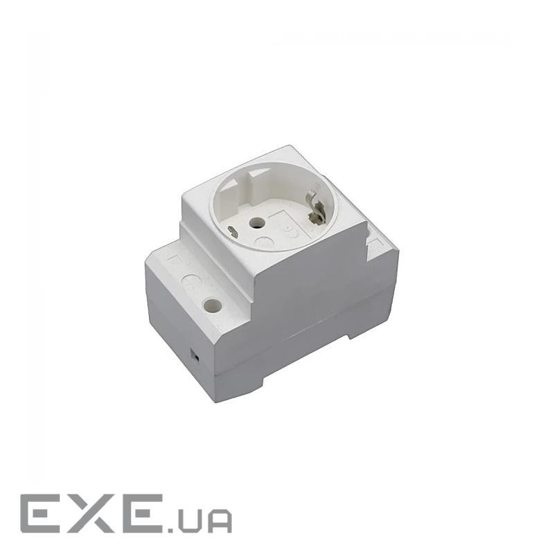 Розетка ELM SO-10E-DIN с заземлением на DIN-рейку 16A Белая (41-0023)