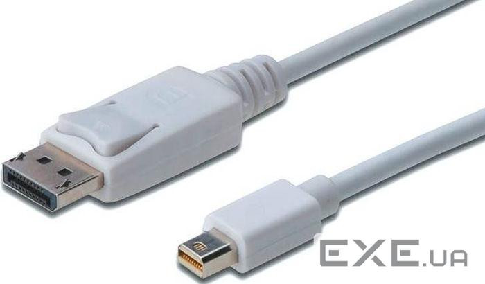 Кабель мультимедійний miniDisplayPort to DisplayPort 1.0m Digitus (AK-340102-010-W)