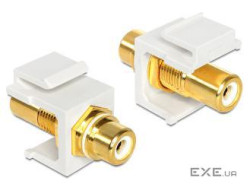 Перехідник відео Delock RCA F/F (Keystone), прямий Gold White (70.08.6310-100)