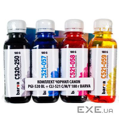 Чорнило Barva CANON PGI-520BL + CLI-521 C/M/Y 4х180г (CPGI520-180-MP)