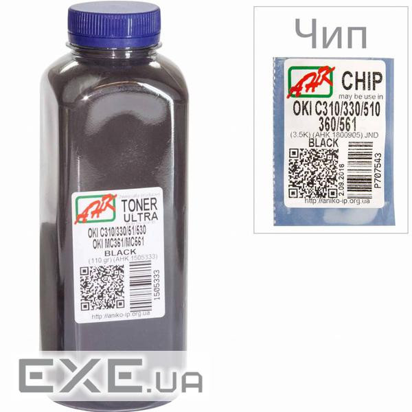 Тонер OKI C310/330/510, 110г Black+chip AHK (1505337)