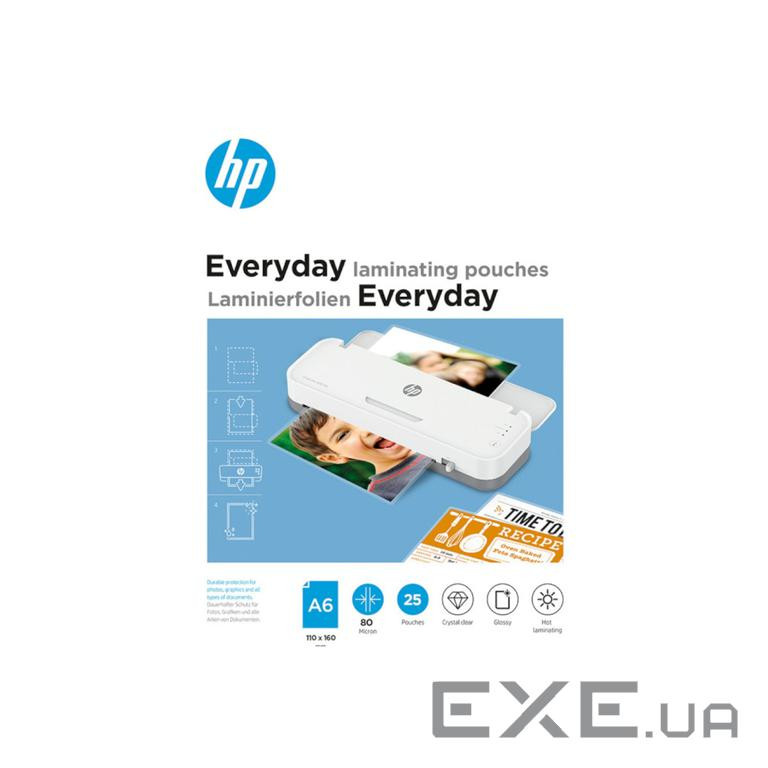 Плівка для ламінування HP Everyday Laminating Pouches, A6, 80 Mic, 110 x 160, 25 pcs (9156) (838142)