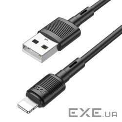 Кабель HOCO X83 USB to iP 2.4A, 1m, PVC, PVC connectors, Black (6931474770868)