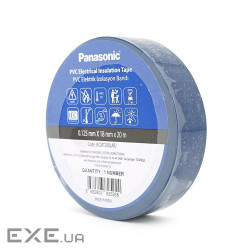 Ізолента ПВХ PANASONIC 0,125мм * 18мм * 20м (синя), діапазон робочих температур: від 0 (WCMT20BLARJ)
