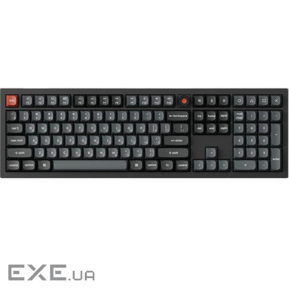 Клавіатура дротова Keychron V6 8K Keychron Super Red Switch Black RGB (V6W-D1-UA)
