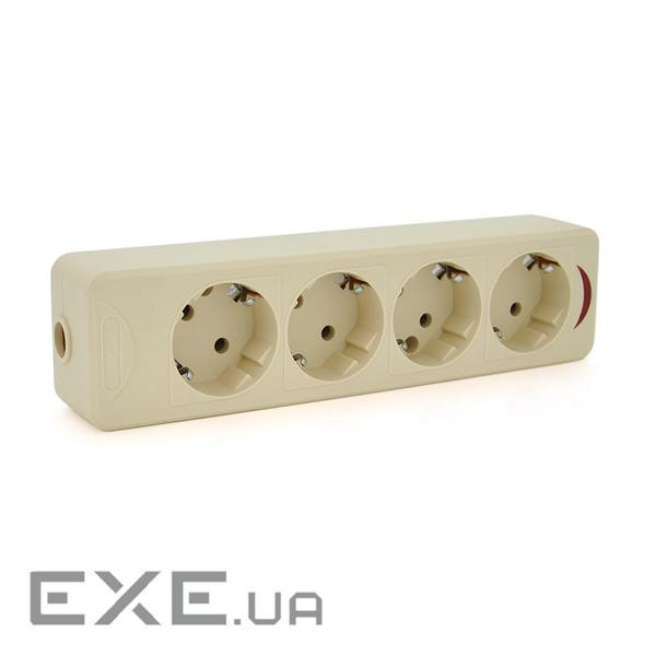 Колодка PiPo PP / SP-4724 / 4, 16А, 220-240В, із заземленням 4 гнізда, Q20 / 40 , Q20 / 40
