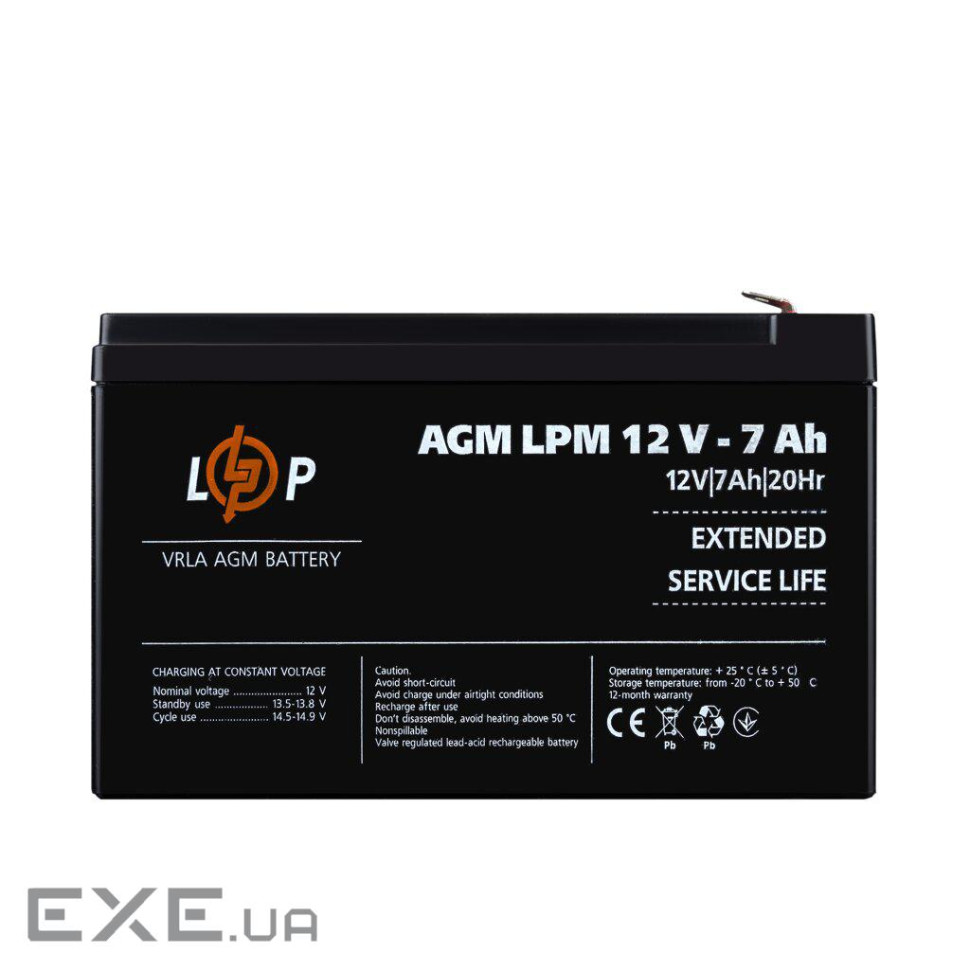 Акумуляторна батарея LOGICPOWER LPM 12 - 7 AH (12В, 7Ач) (3862)