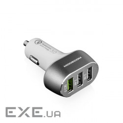 Автозарядка 3 USB 2.4A QC3.0+ 2 USB Ports, Modecom CU3-05 біла (ZT-MC-CU3-05) (ZT-MC-CU3-05)