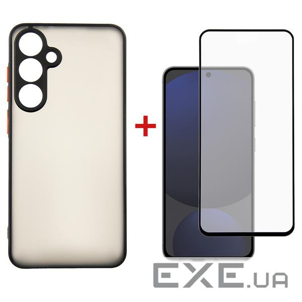 Чохол до мобільного телефона Dengos Samsung Galaxy S24 FE Matte + glass (Black) (DG-KM-117)
