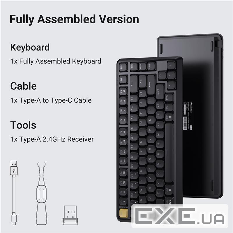 Клавіатура механічна Keychron J1 82Key, K pro Banana, WL/BT/USB-A, QMK, Hot-swap, EN/UKR, (J1-H4-UA)