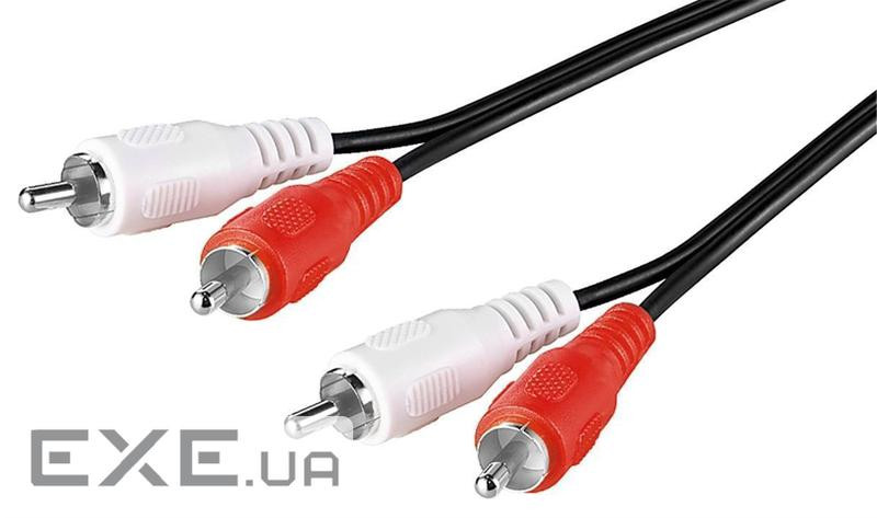 Кабель аудіо-сигнальний RCA 2x2 M/M 2.5m,D=2x2.6mm PVC Nickel,чорний (75.05.0029-110) (75.05.0029-110)