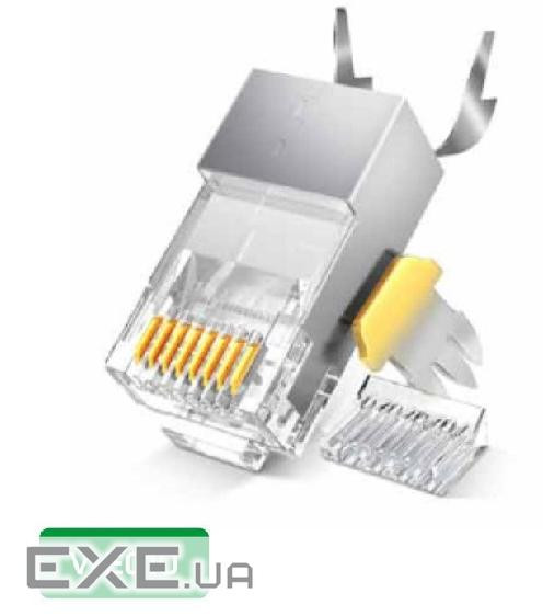 Конектор VEGGIEG V-E010 RJ-45 8P8C, Екранований двокомпонентний роз&apos,єм, CAT7 10Gigabit Q25