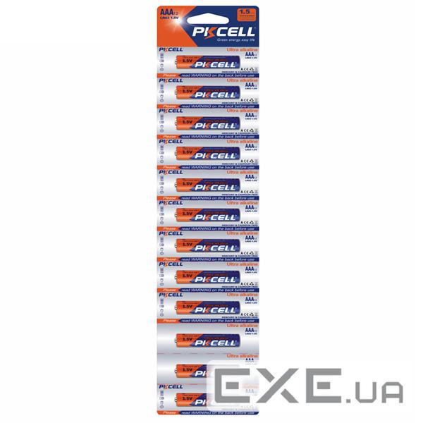 Батарейка сольова PKCELL 1.5V AAA/R03, 12 штук у блістері (PC/R03-12B)