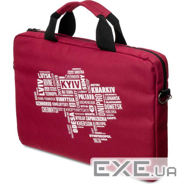 Сумка для ноутбука 15.6" VINGA NB1502 Ukraine White Print Burgundy (NB1502UWBY)
