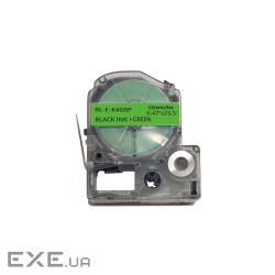 Стрічка для принтера етикеток UKRMARK RL-E-K4GBP-BK/GR, аналог LK4GBP. 12 мм х 9 м (CELK4GBP)
