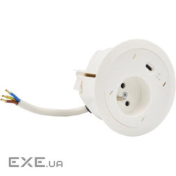 Розетковий блок Simon483: 1x250В тип F, зарядний пристрій 1xUSB тип C, білий (48330F10E000000-33)