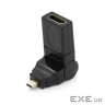 Перехідник microHDMI(тато)-HDMI(мама) ) 360 (YT-A-microHDMI(M)/(F))