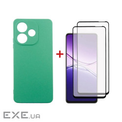 Чохол до мобільного телефона Dengos Oppo A5 Pro Case Soft + 2 Glass (Mint) (DG-CTG2P-25)