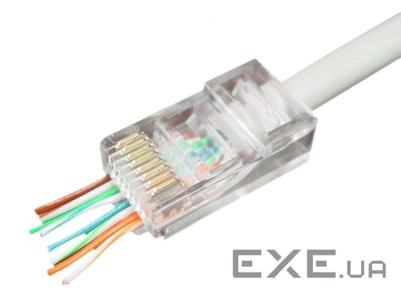 Конектор комп"ютерний RJ-45 (8P8C), з наскрізним отвором (KD-PG8032-C5e) (KD-PG8032-C5e)