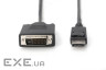 Кабель DP/DVI-D (AM/AM) DIGITUS 2м, Black/ Чорний , bulk (AK-340301-020-S)