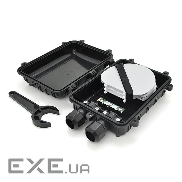 Муфта оптична Merlion ML-OP-F006-48C, герметична, 2 введення, до 4-х касет, до 48 зварок, матеріал A A