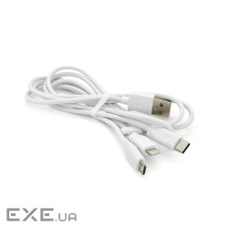 Кабель HOCO X1 USB-1 3 in 1 Micro / Iphone / Type-C, 2A, довжина 1м, White, Box (HOCO X1 / 3W)