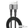 Дата кабель USB 2.0 AM to USB-C 1.0m 3A nylon black Grand-X (PC-08B)
