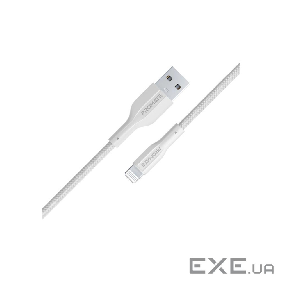 Дата кабель USB 2.0 AM to Lightning 1.0m 2A xCord-Ai white Promate (xcord-ai.white)