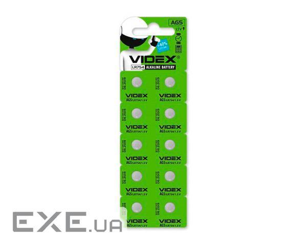 Батарейки AG5/LR754, Videx Excellent!, 10 шт , Blister