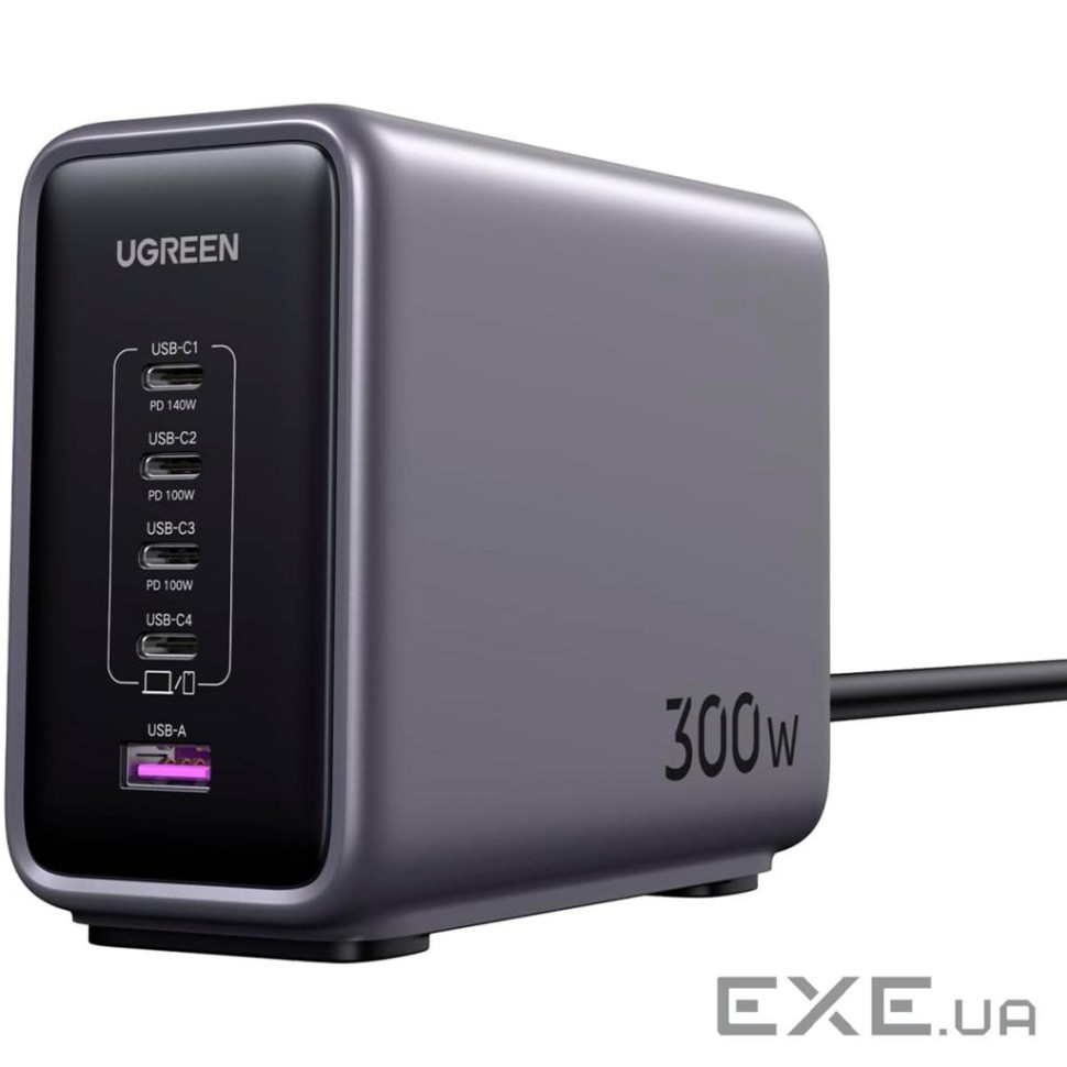 Зарядний пристрій Ugreen 5xUSB 300W Nexode (5хUSB-C) CD333 (90903B)
