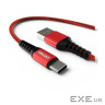 Дата кабель USB 2.0 AM to USB-C 1.0m 2.4A red Denmen (DN-D02T-RD)