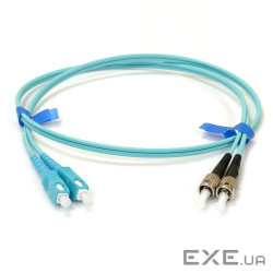 Патчкорд ST/UPC-SC/UPC MM (ОМ3) 1м Duplex Slim (UPC-1STSC(MM)D(ON)S)