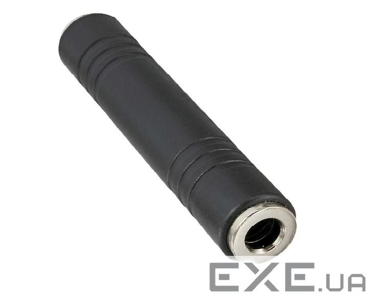 Перехідник аудіо Jack 6.3mm F/F,Stereo 3pin,чорний (62.09.8173-1) (62.09.8173-1)