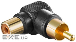 Перехідник Goobay аудіо RCA M/F, адаптер 90 Gold Black (75.01.1685-1)